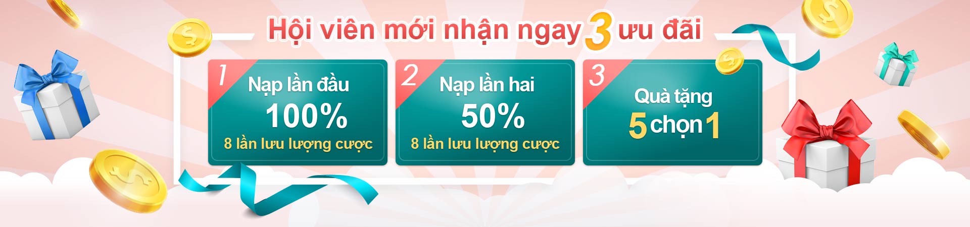 Hội viên mới nhận ngay 3 ưu đãi hấp dẫn tại Kubet Việt Nam – Nạp lần đầu 100% nạp lần hai 50% và quà tặng 5 chọn 1 Tham gia ngay để bắt đầu h